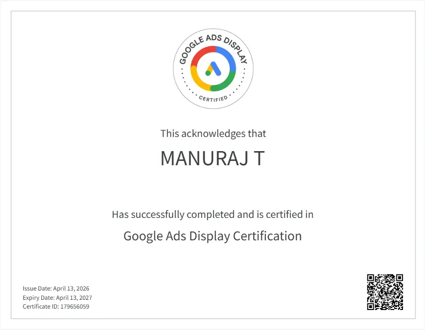 best freelance digital marketer in malappuram google ads disply certification
