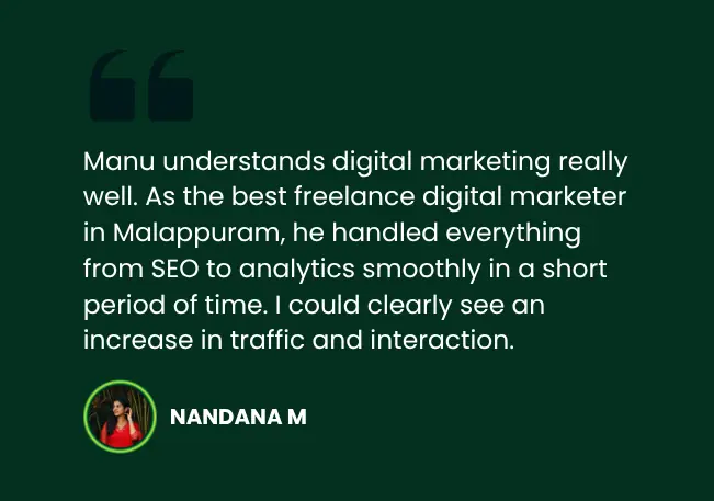 best freelance digital marketer in malappuram nandana feedback